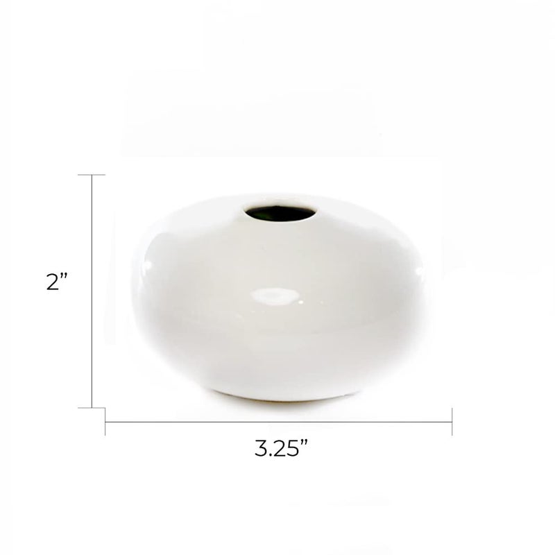 Chive - Set of 6 JoJo Small Oval Ceramic Flower Vase, Decorative Modern Floral Vase for Home Decor Living Room Centerpieces and Events, Cute Bud Vase (White) - Image 4